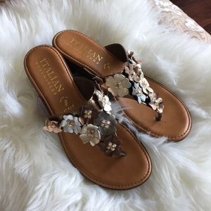 Italian Shoemakers Leather Sandals, Size 8.5
